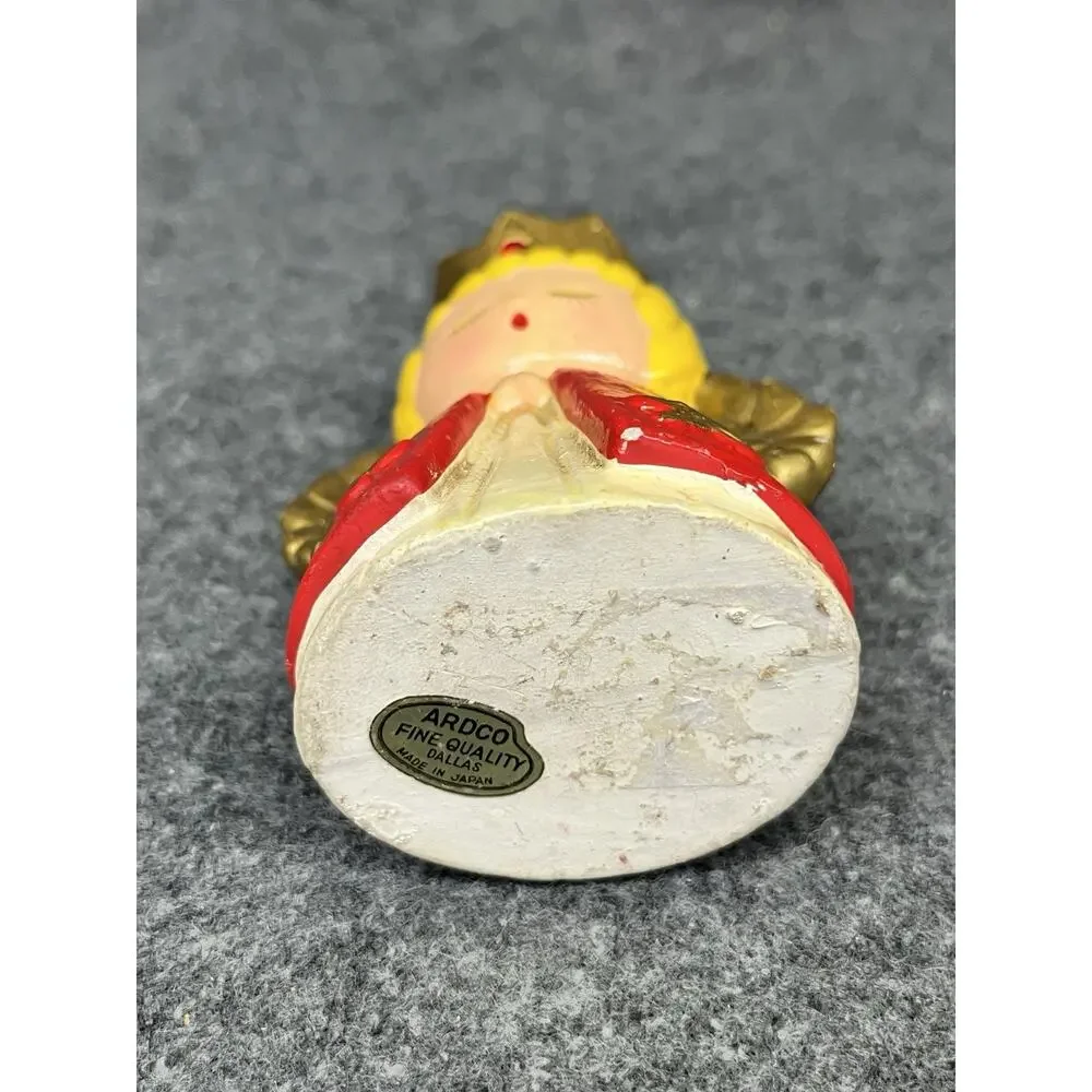 VTG ARDCO Christmas Angel Candle Holder Chalkware Singing Choir Crown Japan MCM